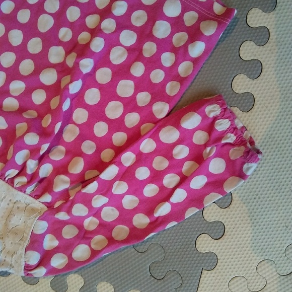 📦🐘🌠 Adorable Girls 4T Pink Dot Navy Flower Top - Picture 4 of 4